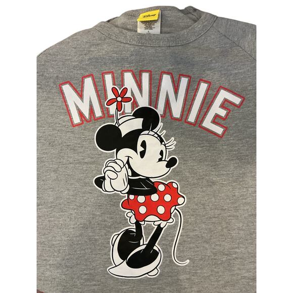 Disney Minnie Mouse Lace-Up Shoulder Sweatshirt Gray Graphic Youth Girls 11/13 - Picture 6 of 9